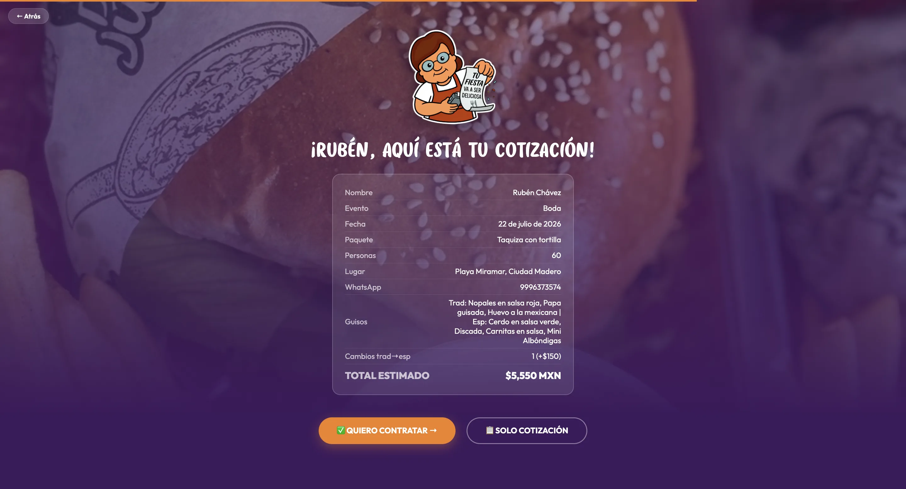 Landing de Cotización — Paquetes